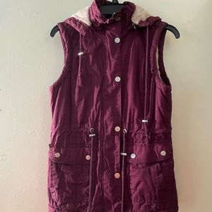 YMI Fleece lined vest with hoodie